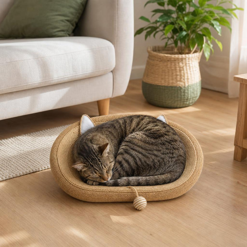 Rascador y Cama para Gatos con Pelotita