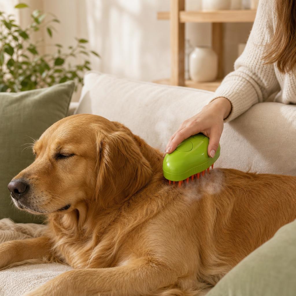 Cepillo de Vapor 3 en 1 para Perros y Gatos